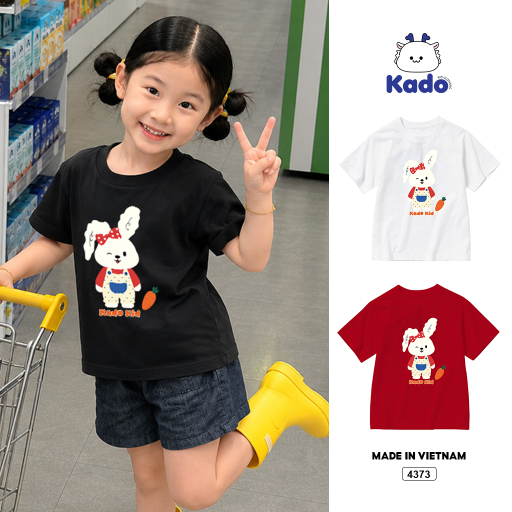 Áo thun bé gái little bunny form rộng Kado 4373