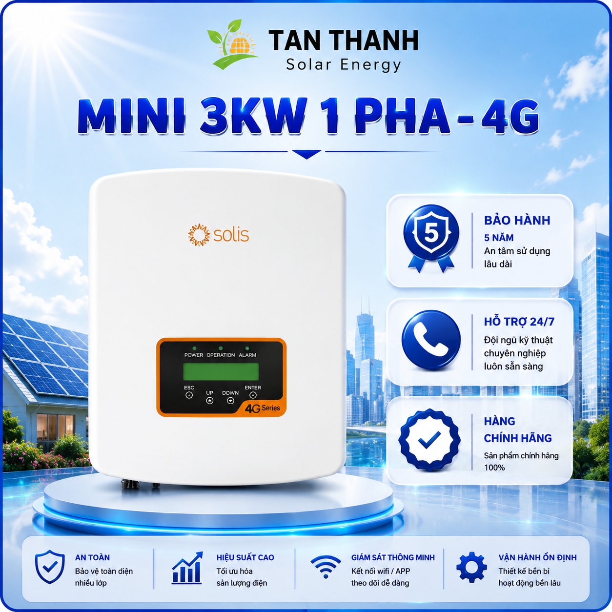 Inverter Solis mini 3KW 1 pha - 4G