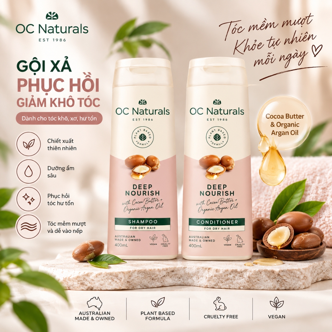 Combo dầu gội xả Oc Natural