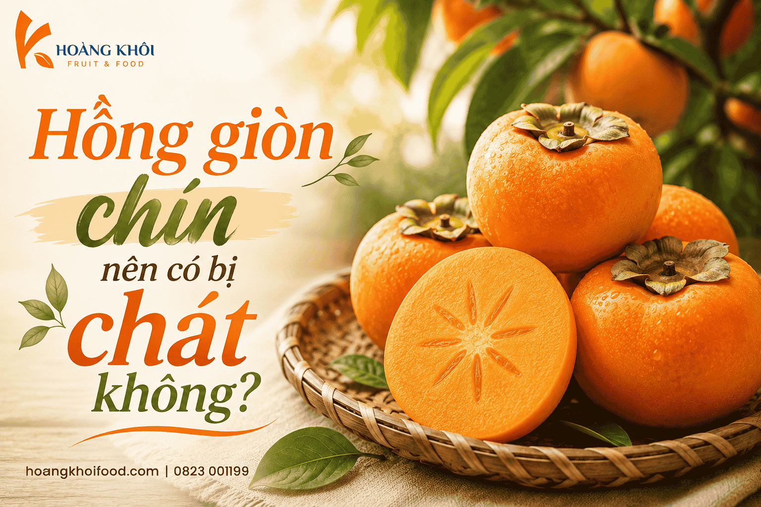 Hồng giòn chín nên có bị chát không?