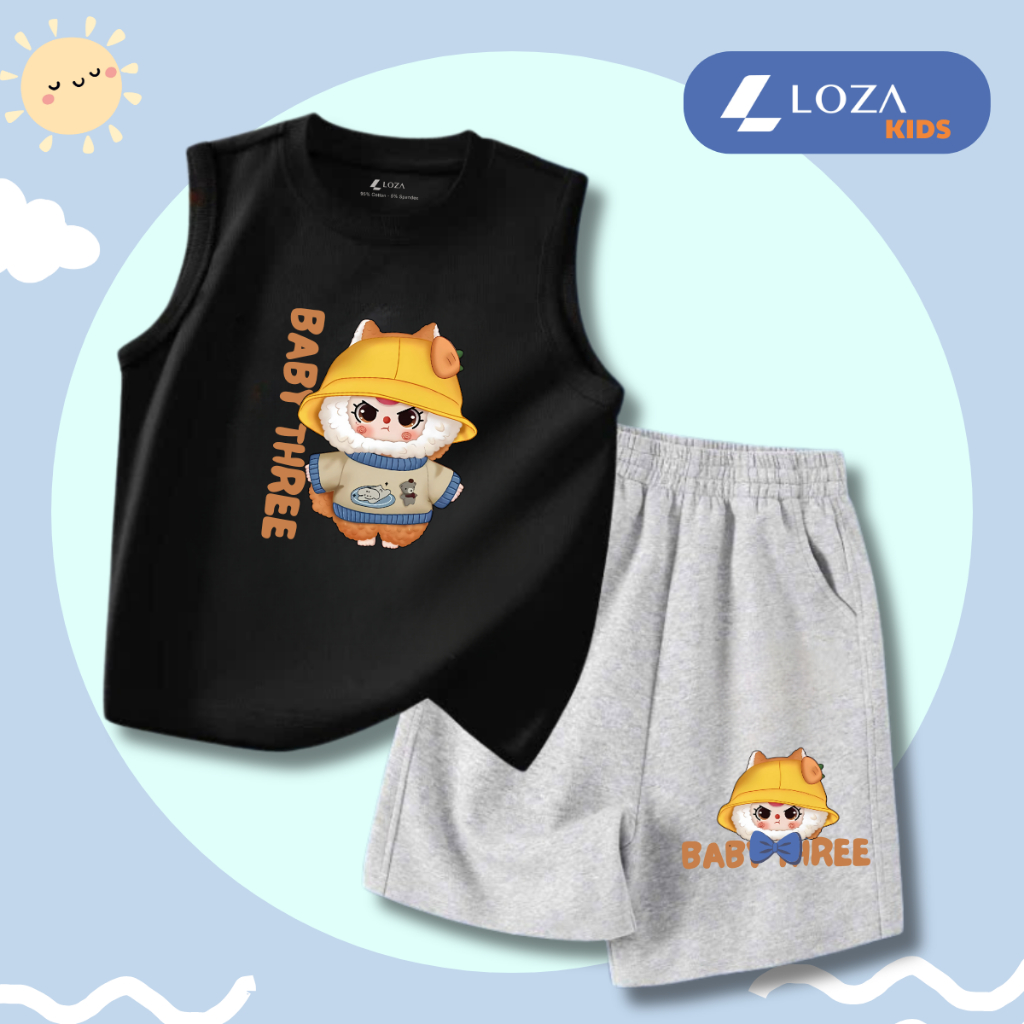 [XẢ KHO BỘ BA LỖ] Bộ ba lỗ cho bé trai nhiều mẫu lẻ size từ 15-40kg - Quần áo bé trai - Loza Kids XABL01_thumbnail_2