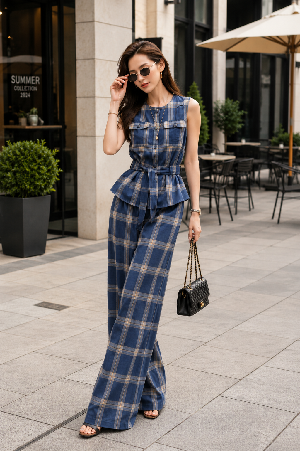 ✨ Set Linen Kẻ Xanh Thanh Lịch ✨ - MS084_thumbnail_2