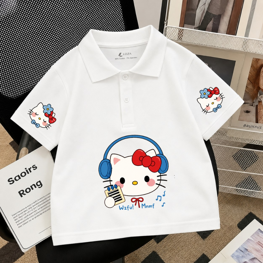 Áo polo cho bé gái hình Hello Kitty nhiều mẫu - Loza Kids PL008 PL008