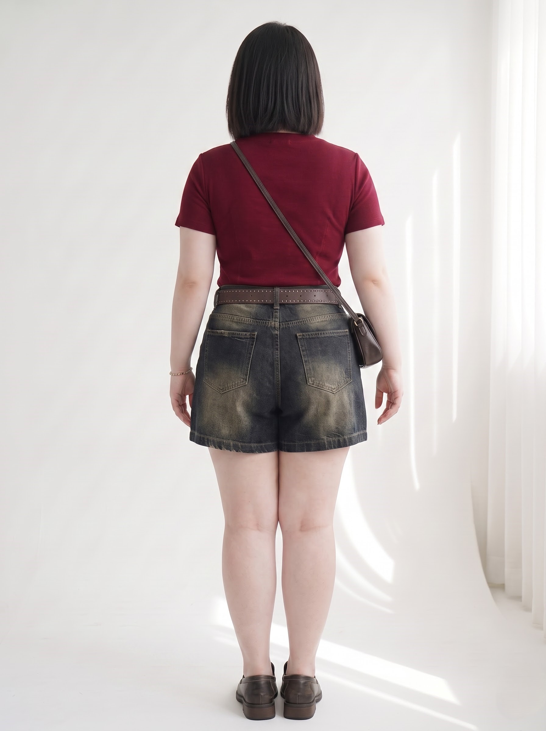 Quần Short Jean Lửng Lưng Thun Sau Bigsize Phối Viền Wash Rách - Đen, Xanh Nhạt - Vừa 55–90kg - T-QSJ73_thumbnail_3