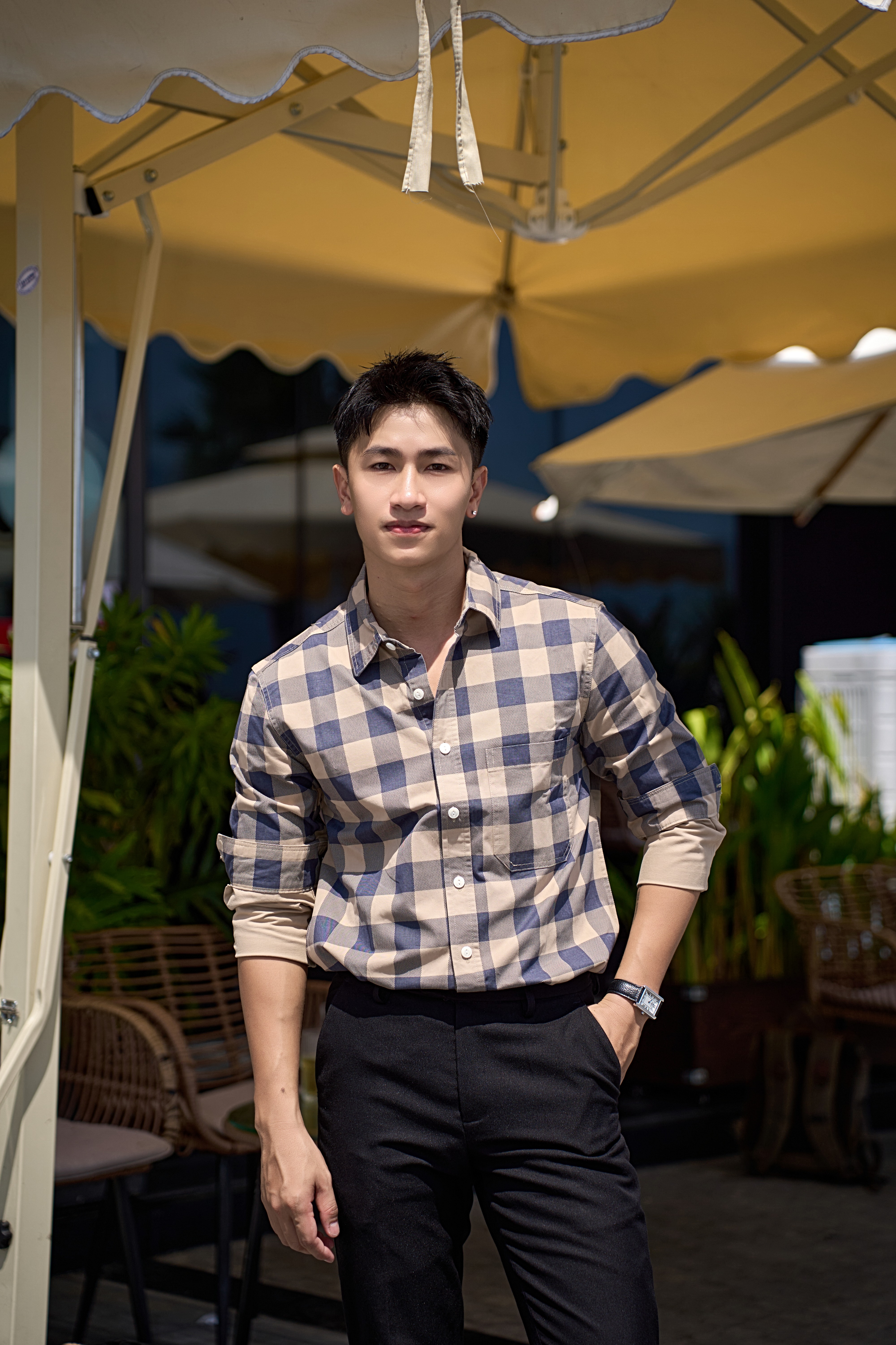 SA132 - Áo sơ mi nam kẻ caro phong cách Nhật Bản, dáng rộng thoải mái, tay dài cổ ve_thumbnail_6