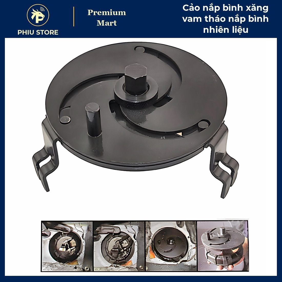 Cảo Nắp Bình Xăng 3 Chấu - Vam Tháo Nắp Bình Nhiên Liệu, Khẩu 3/8 Sang 1/2