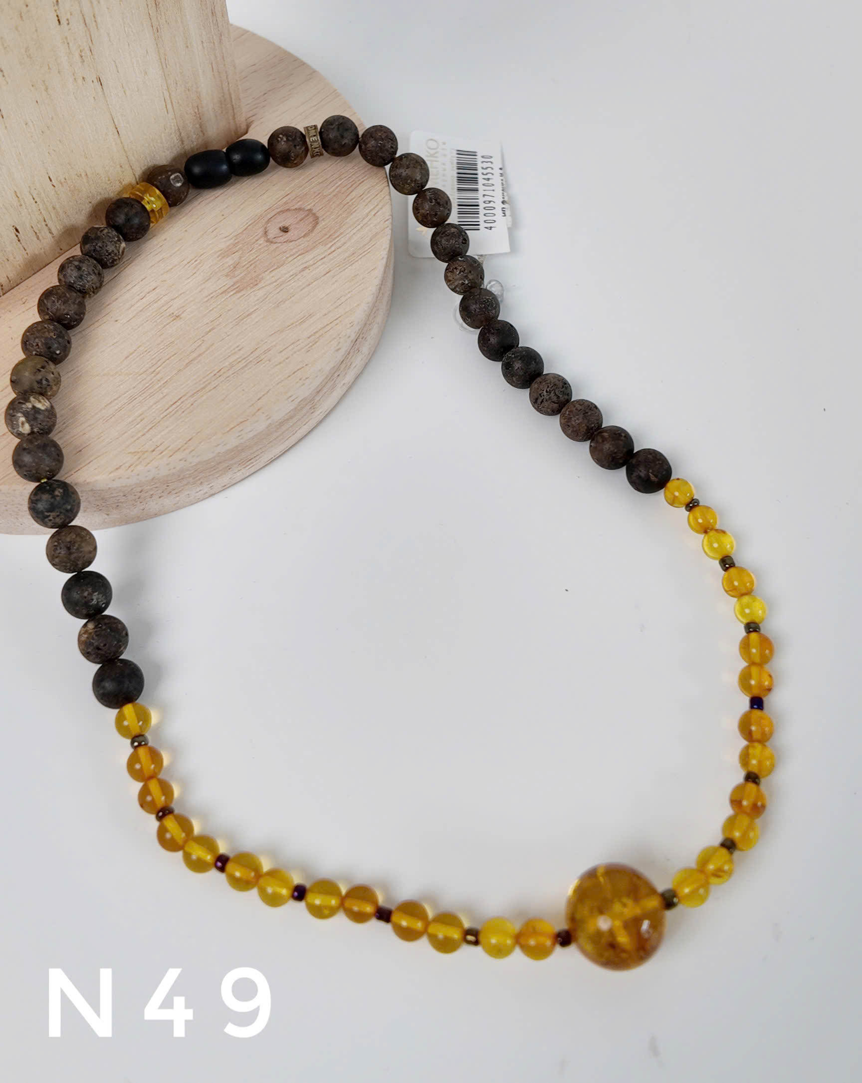 Choker Hổ Phách Rêu Mix Viên Chính Tâm Rêu Đầm Lầy – N49_thumbnail_3