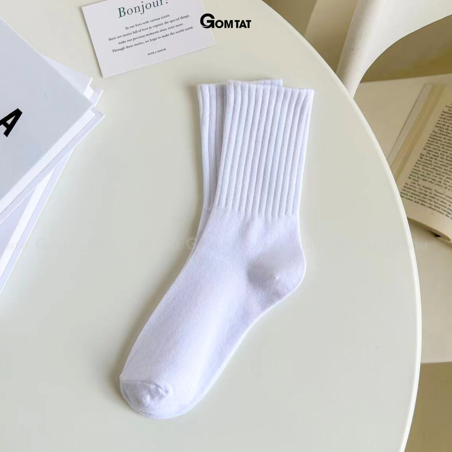 Combo tất cổ cao trơn sọc gân GOMTAT, vớ nữ cao cổ chất vải dày dặn êm ái, khử khuẩn thoáng khí - OAS-1701_thumbnail_10