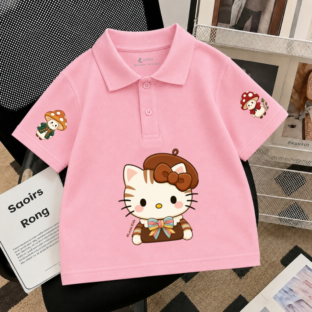Áo polo cho bé gái hình Hello Kitty nhiều mẫu - Loza Kids PL008_thumbnail_4