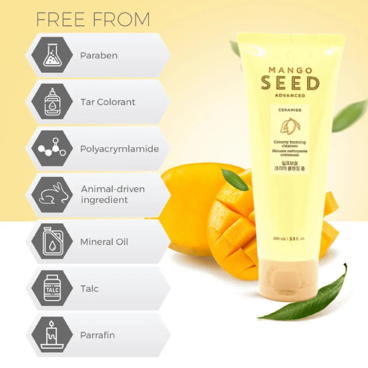 Sữa Rửa Mặt Chiết Xuất Xoài Dưỡng Ẩm Da 100Ml (tặng 1 mặt nạ Real Nature)_thumbnail_2