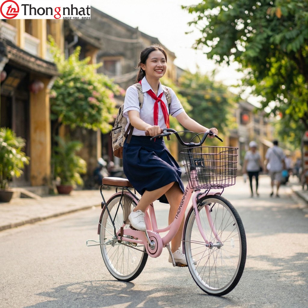 Xe Đạp Thống Nhất Mini Nữ LD 24-26 Dành Cho Học Sinh, Người Lớn [TẶNG PHỤ KIỆN] Nữ Tính, Thanh Thoát_thumbnail_2