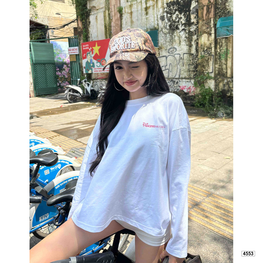 Áo thun boxy nữ tay dài Miucho cổ tròn in mix Hàn Quốc 4553_thumbnail_2