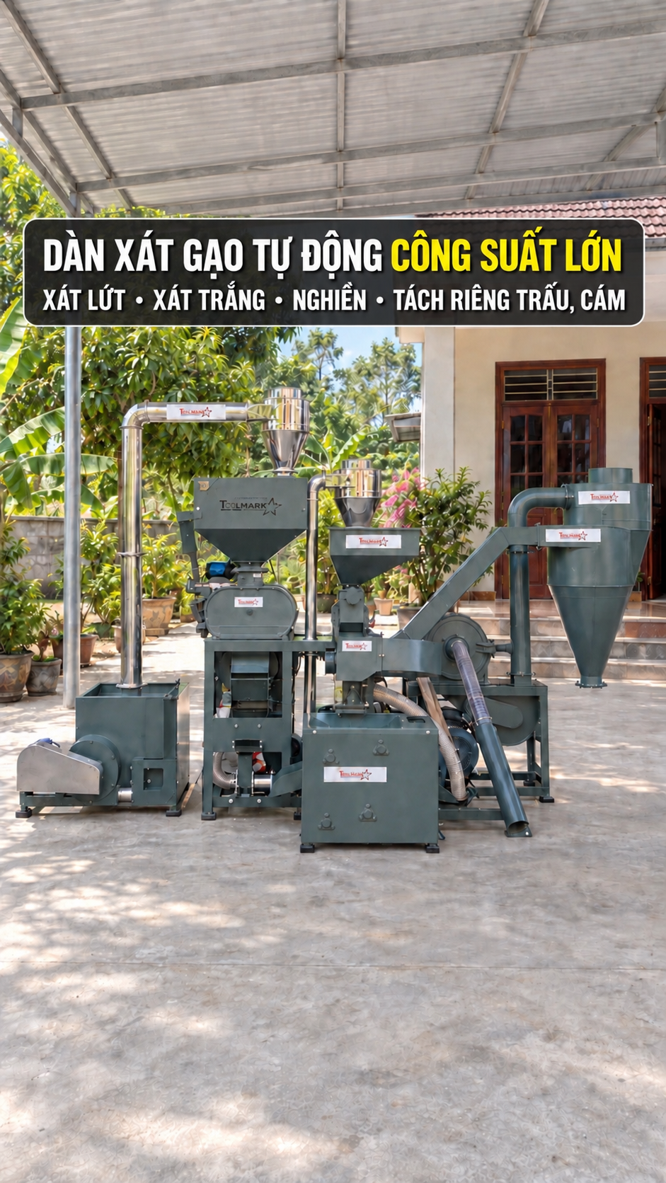 GIÀN MÁY XÁT GẠO LIÊN HOÀN CÔNG SUẤT LỚN XÁT GẠO LỨT- XÁT TRẮNG- VÀ NGHIỀN