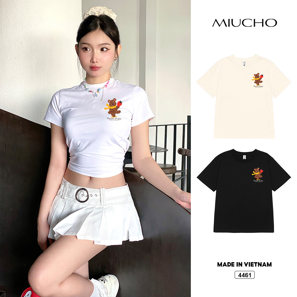 Áo baby tee form ôm Hàn Quốc gấu nhỏ Miucho 4461