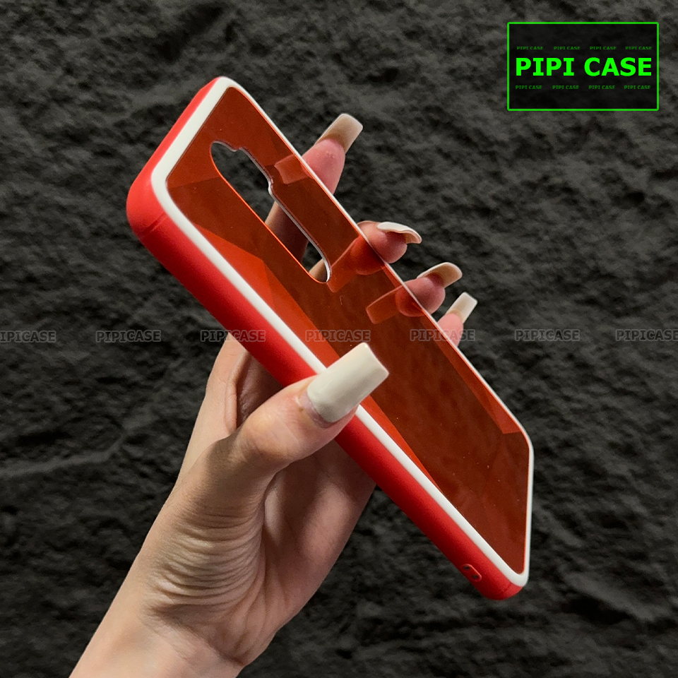 Ốp Lưng Oppo A5 2020 / A9 2020 - Kim Cương 6D - Đỏ Viền Trắng_thumbnail_3