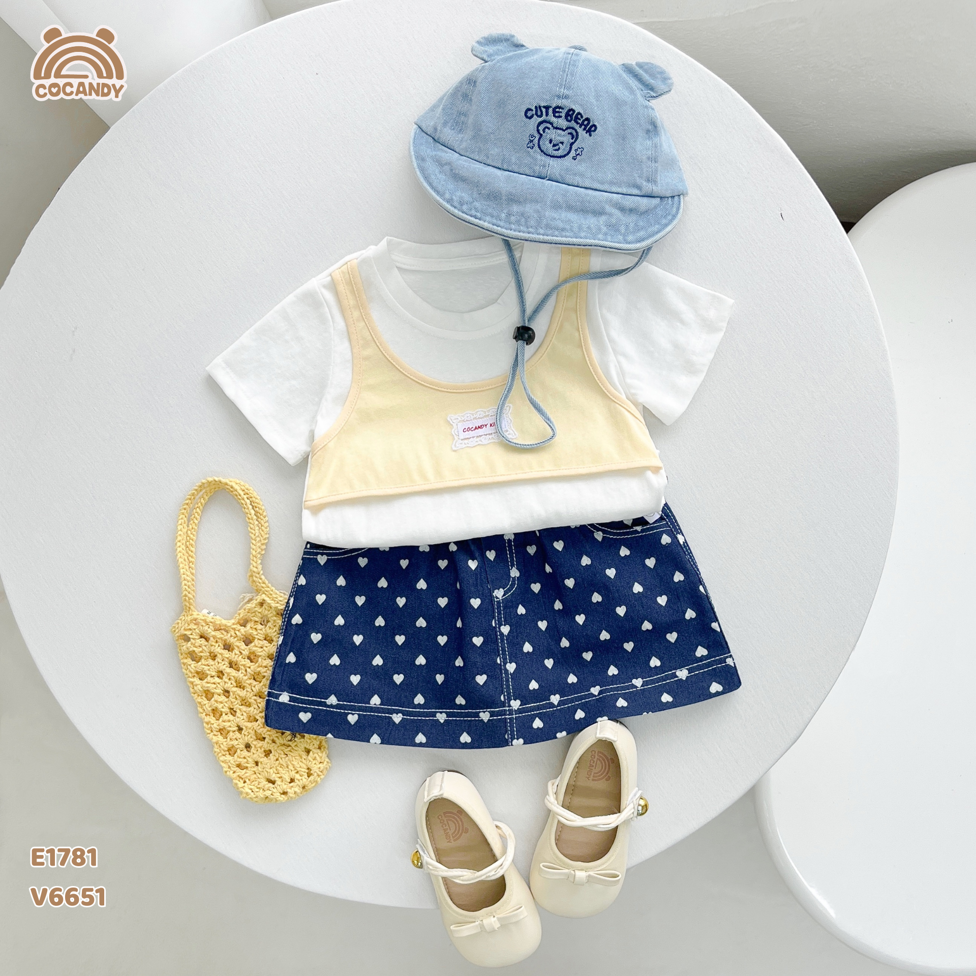 Áo cộc cotton VÀNG TRẮNG giả yếm tag CCD_thumbnail_7