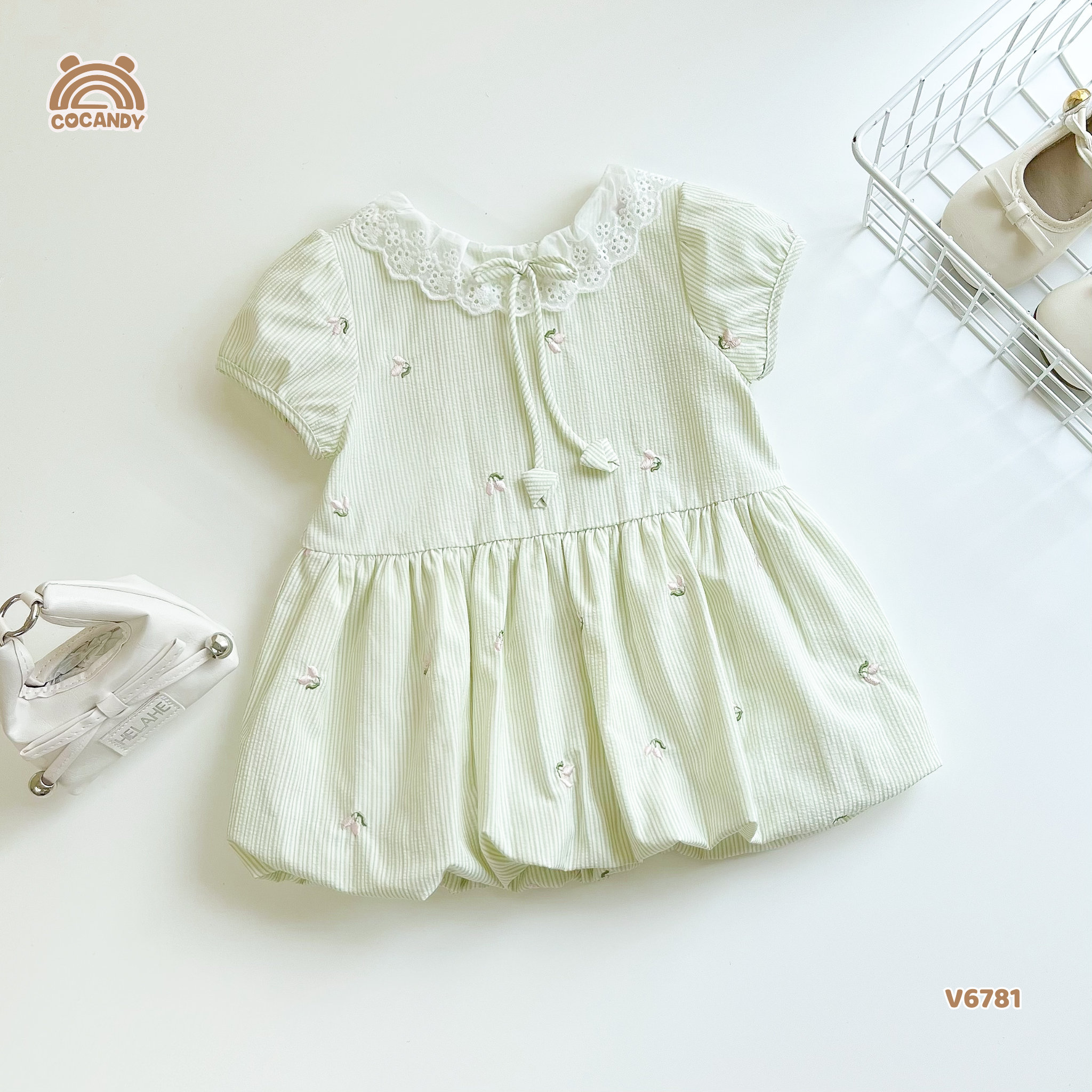 Váy cộc XANH MINT hoa nhí hồng_thumbnail_2