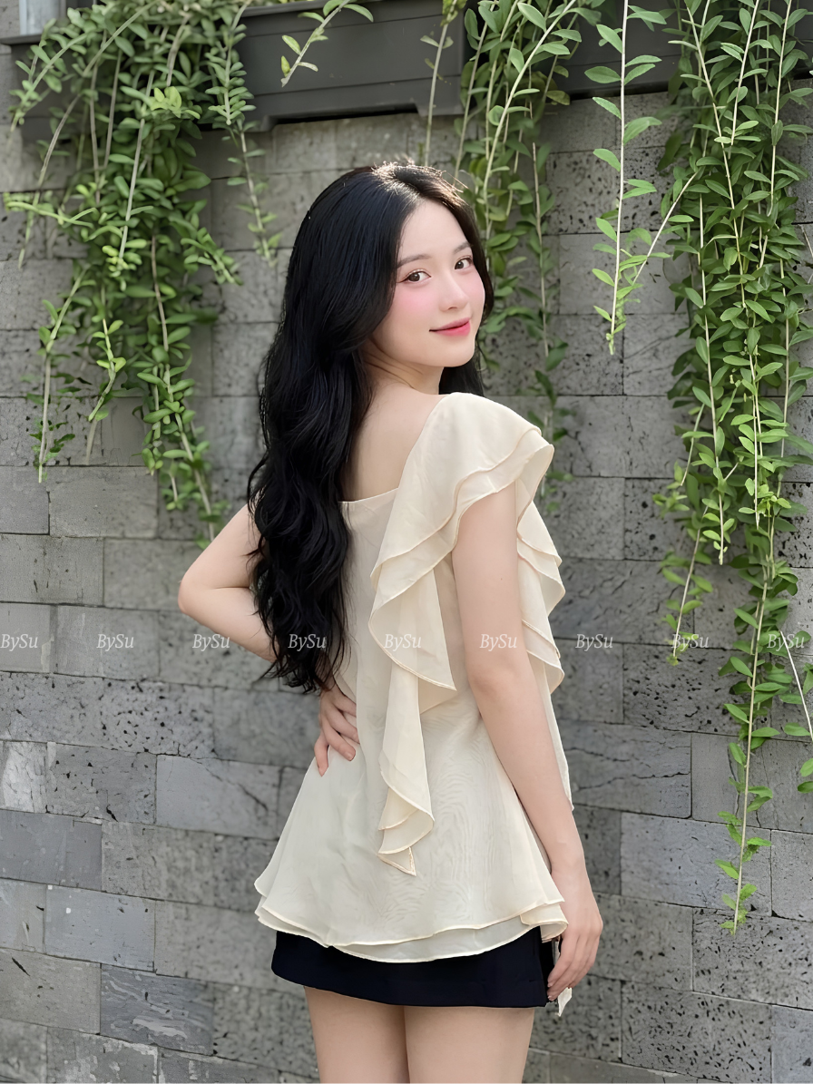AOM38 - Áo Voan Tơ Cổ Đổ Cách Điệu_thumbnail_2