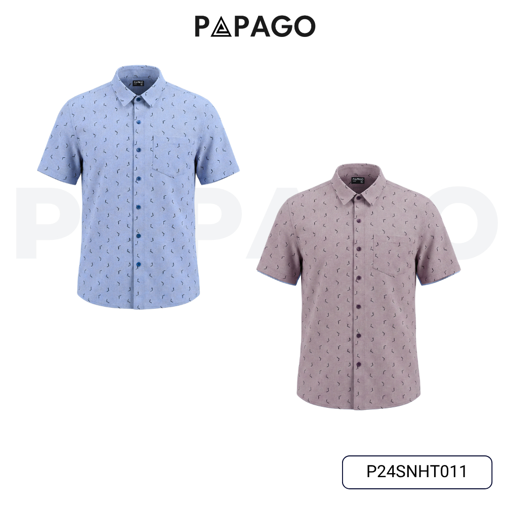 Combo 2 Áo Sơ Mi Nam Trung Niên PAPAGO Vải Xô Đũi Họa Tiết, Thấm Hút Mồ Hôi, Thoáng Khí - CB2SNHT011_thumbnail_5