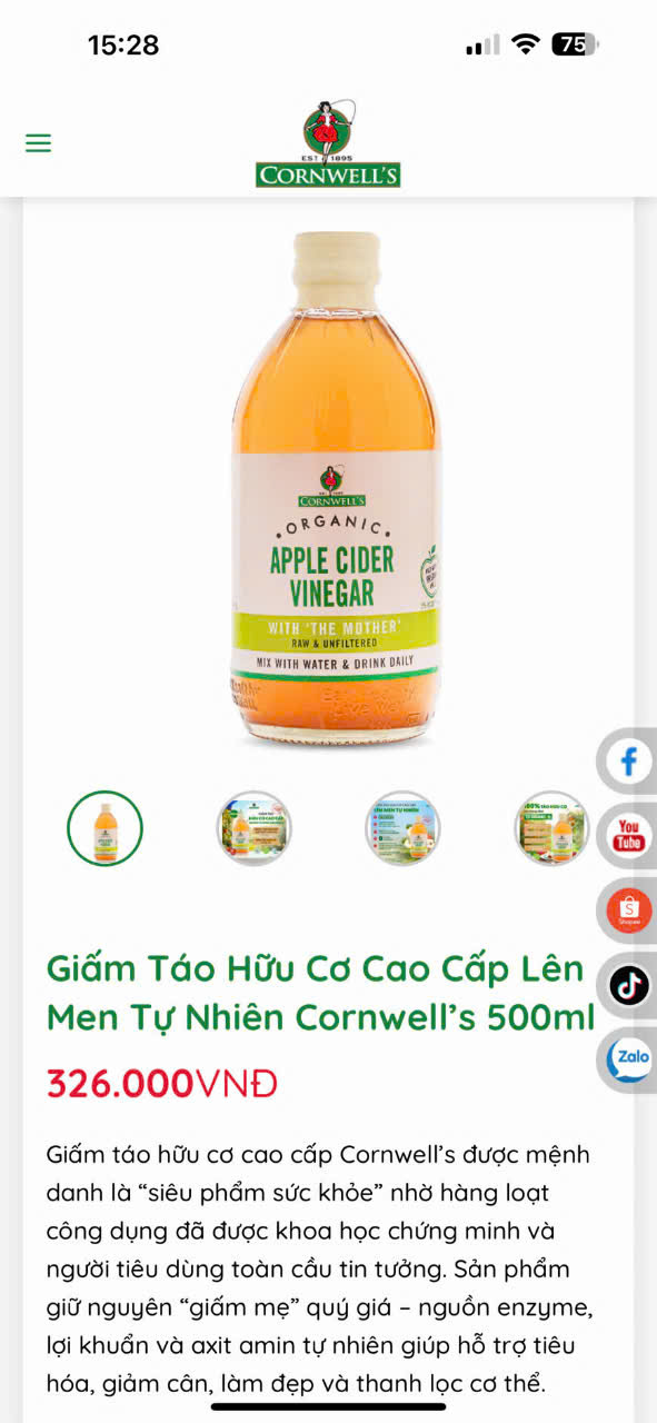 Giấm Táo Hữu Cơ Cao Cấp Cornwell’s_thumbnail_5