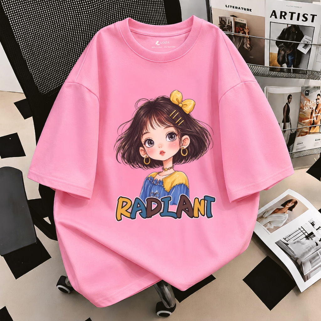 [Form Rộng] Áo phông nữ dáng rộng Mẹ & Bé hình cô gái - Loza AT-RT3675_thumbnail_6