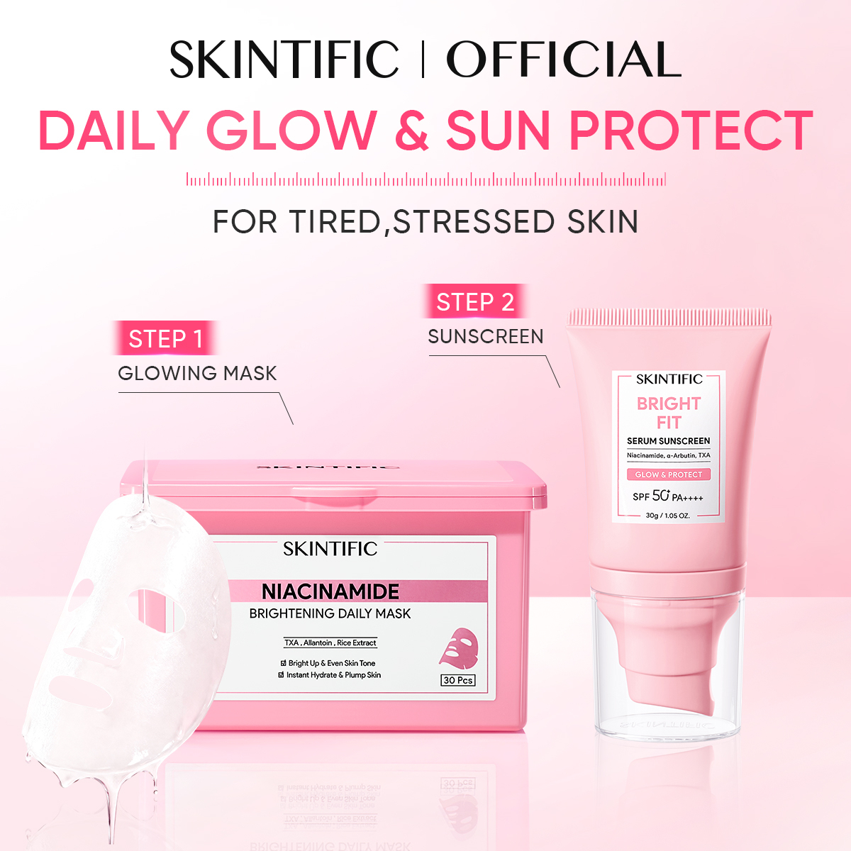 SKINTIFIC Niacinamide Brightening Mask 30 Sheets