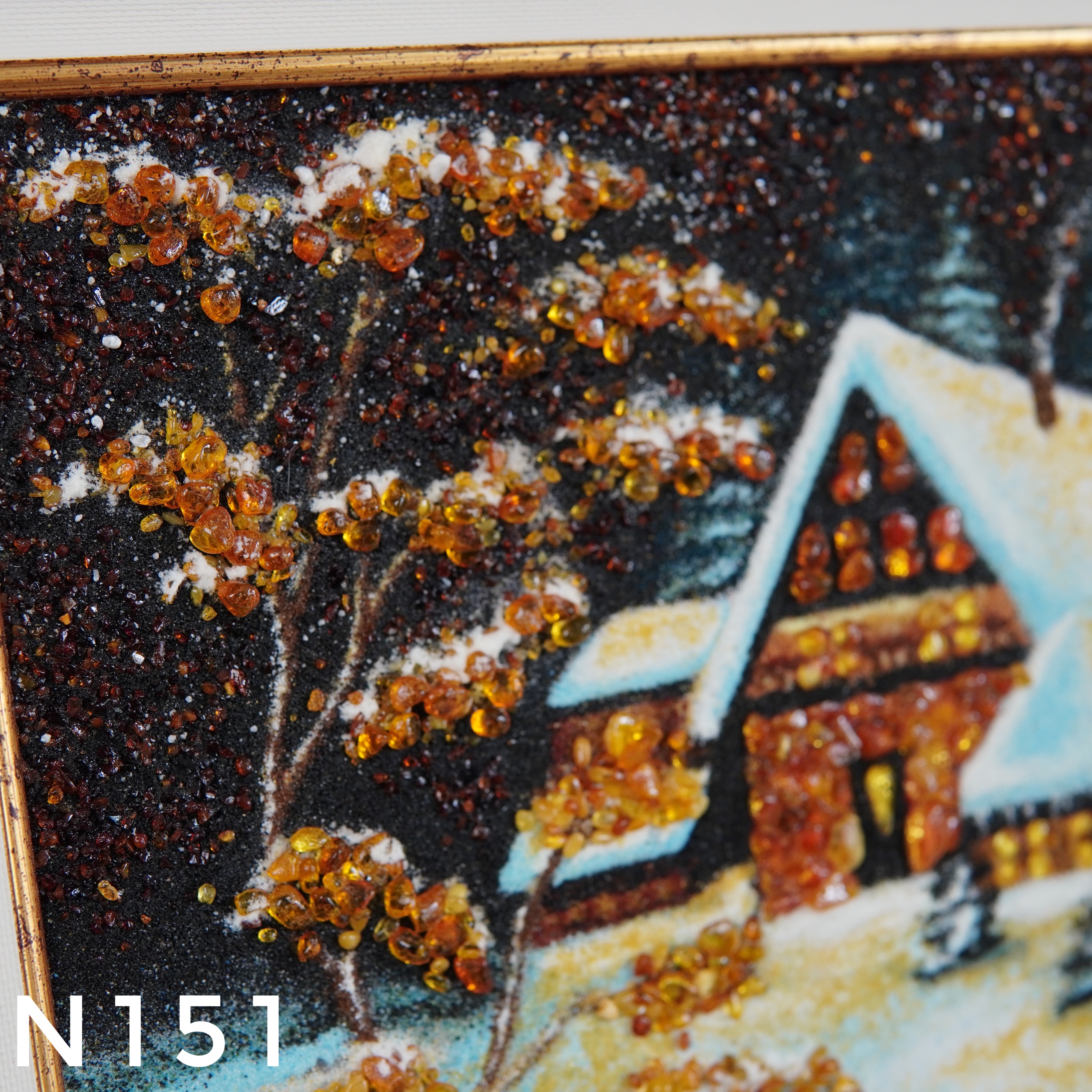 Tranh Hổ Phách Phong Cảnh Mùa Đông – N151
