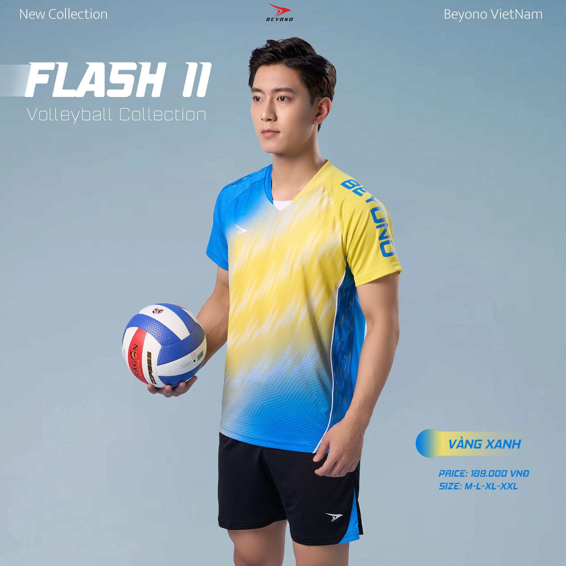 Quần Áo Bóng Chuyền Beyono Flash Vàng Xanh Thun Mè Thoáng Khí Thể Thao Đương Đại