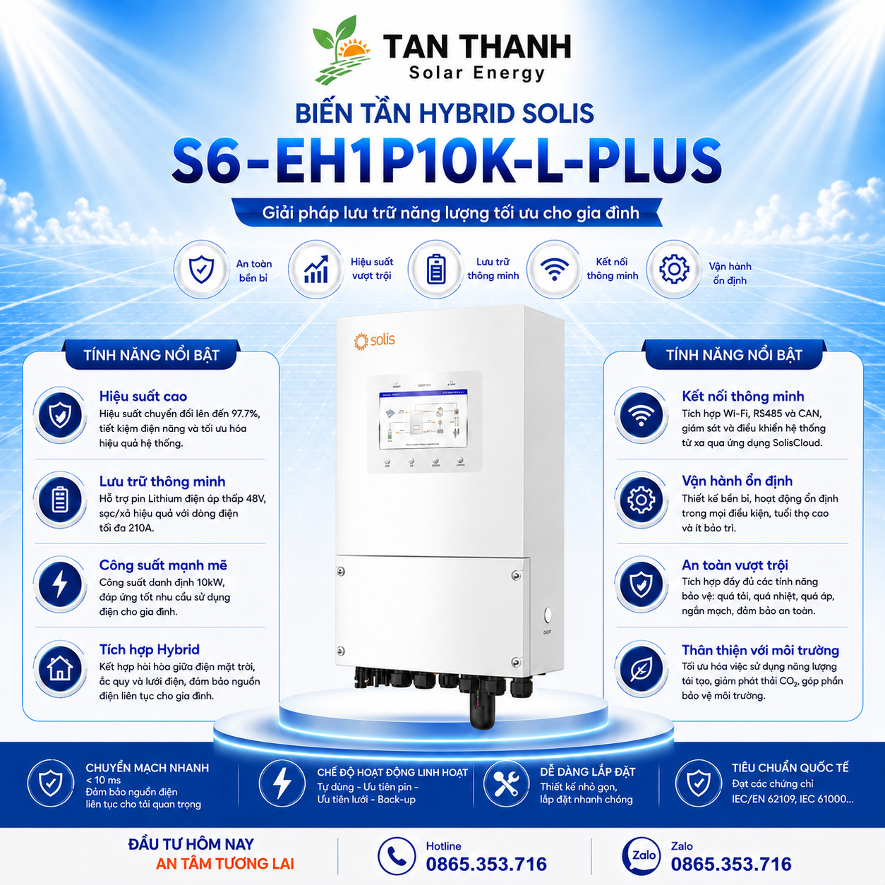 Solis S6-EH1P10K-L-PLUS 10kW 1 Pha