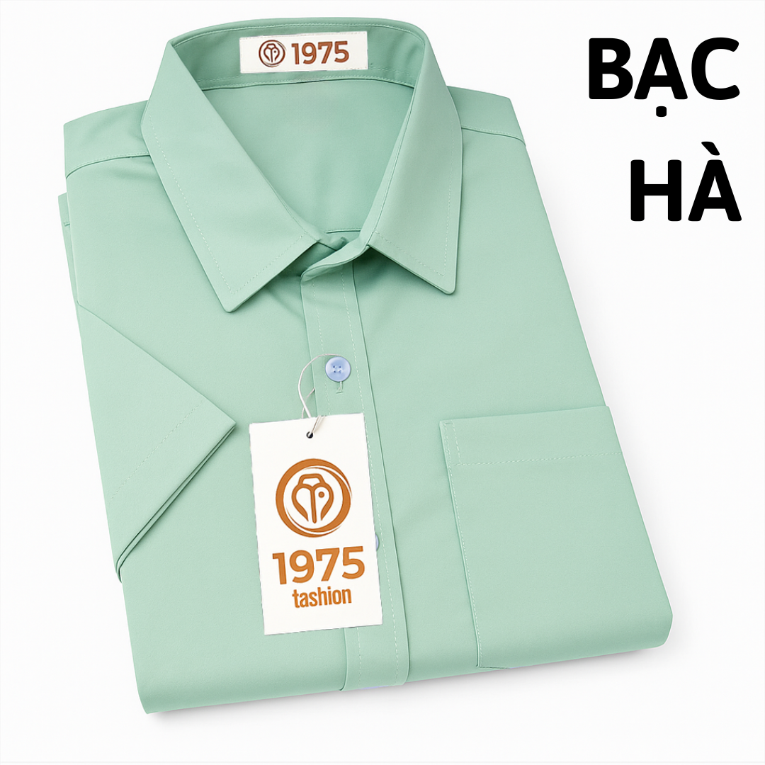ÁO SƠ MI BẠC HÀ NGẮN TRƠN