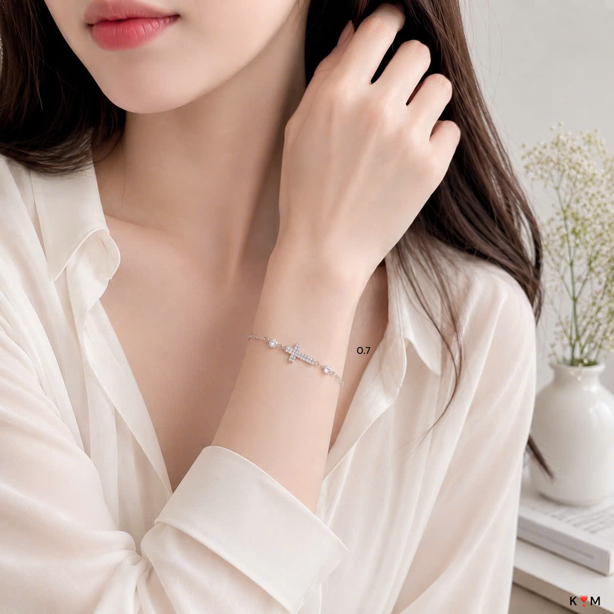 Lắc Tay Nữ Bạc Thánh Giá Tinh Tế - Vòng Tay Công Giáo Freesize LB16_thumbnail_5