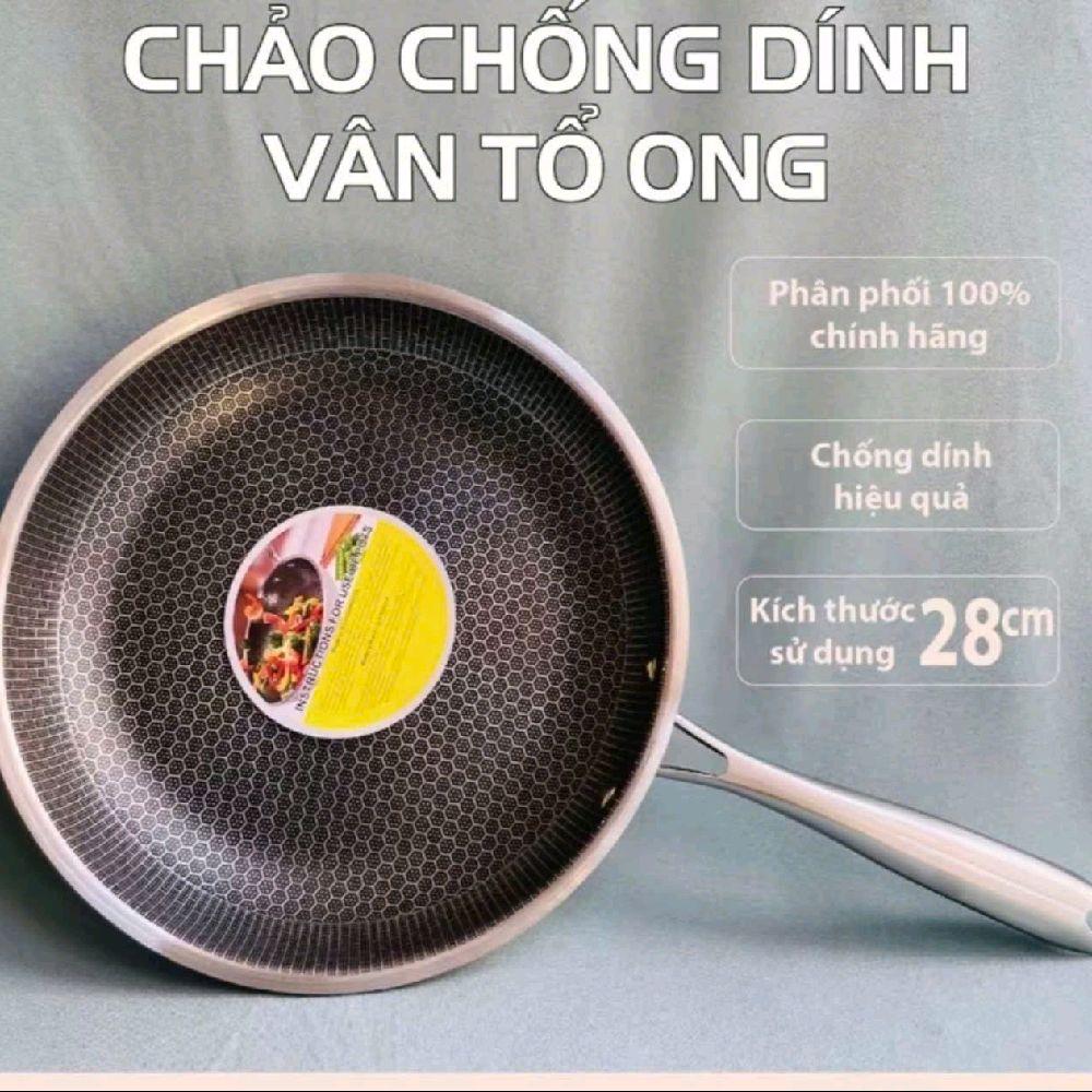 Chảo chống dính 1 quai vân tổ ong cao cấp 28 cm, thiết kế hiện đại, chất liệu an toàn cho sức khỏe_thumbnail_1