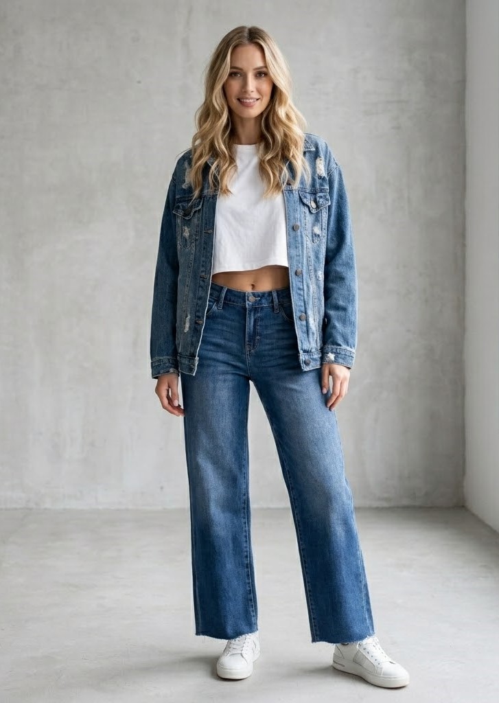 QJ123 - Quần jeans ống suông HD