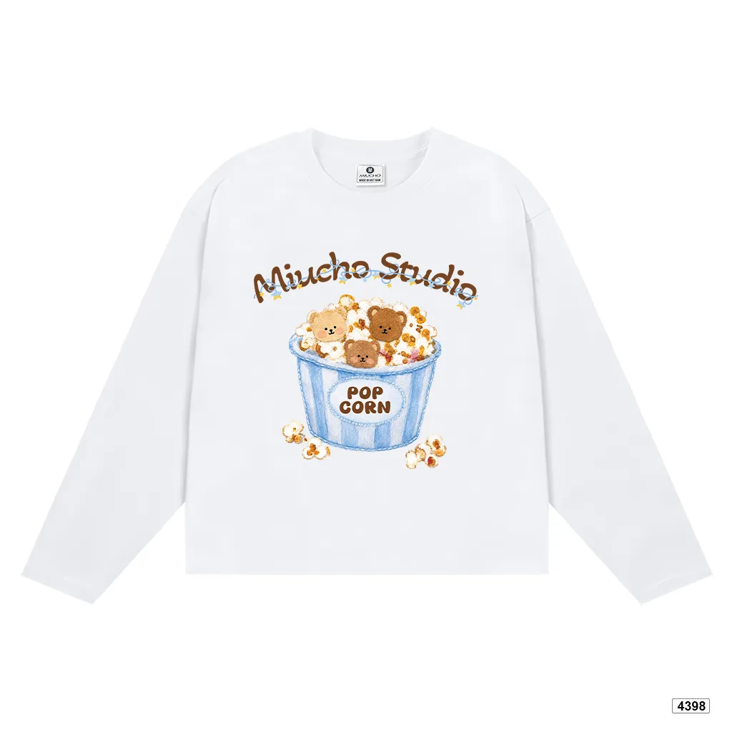 Áo thun tay dài nữ popcorn bear form boxy Miucho 4398_thumbnail_12