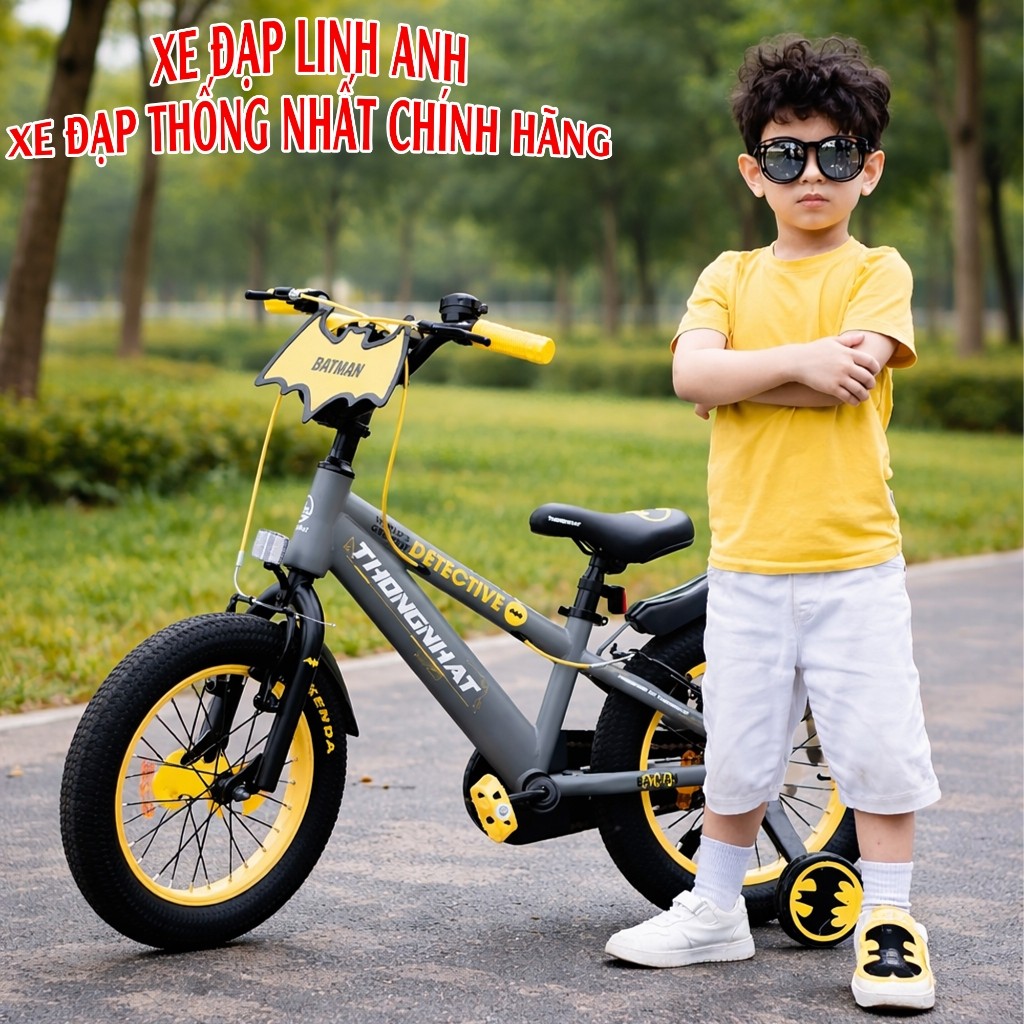 Xe Đạp Thống Nhất Trẻ Em Batman - Tặng Full Phụ Kiện - Xe Đạp Người Dơi Cho Bé Trai Chính Hãng_thumbnail_2
