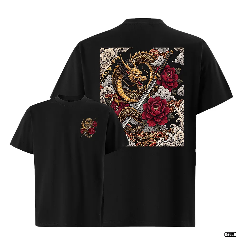 Áo thun nam dragon rose form rộng TeePrint 4388_thumbnail_12