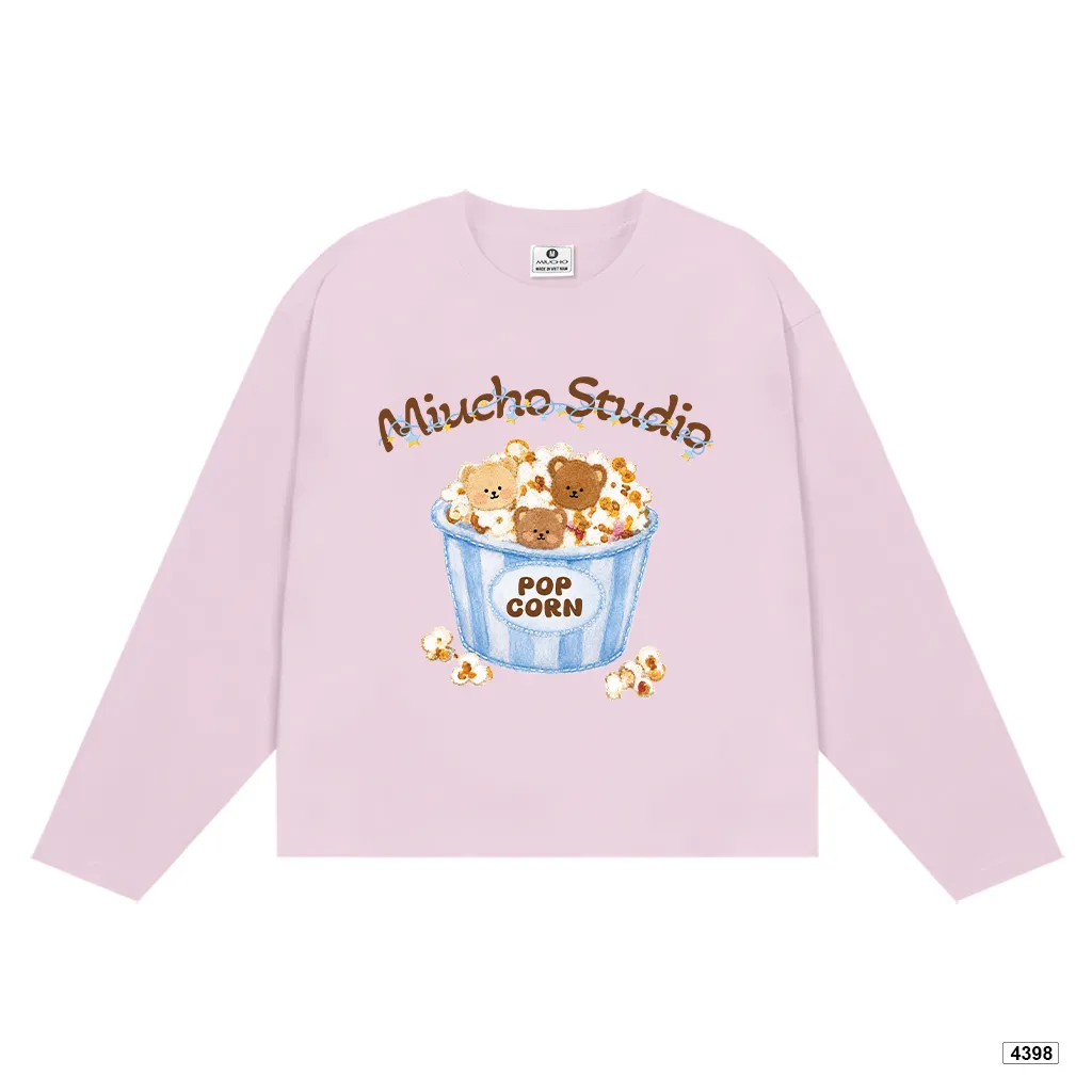 Áo thun tay dài nữ popcorn bear form boxy Miucho 4398_thumbnail_10