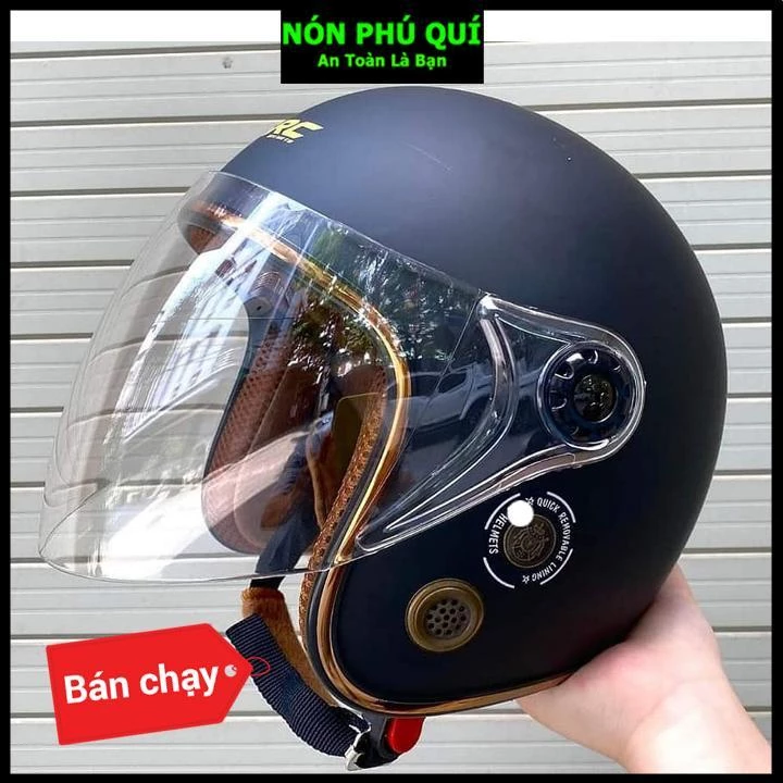 Nón bảo hiểm 3/4 kính dài thông gió nhiều màu đẹp - Nón Phú Quí NBH01