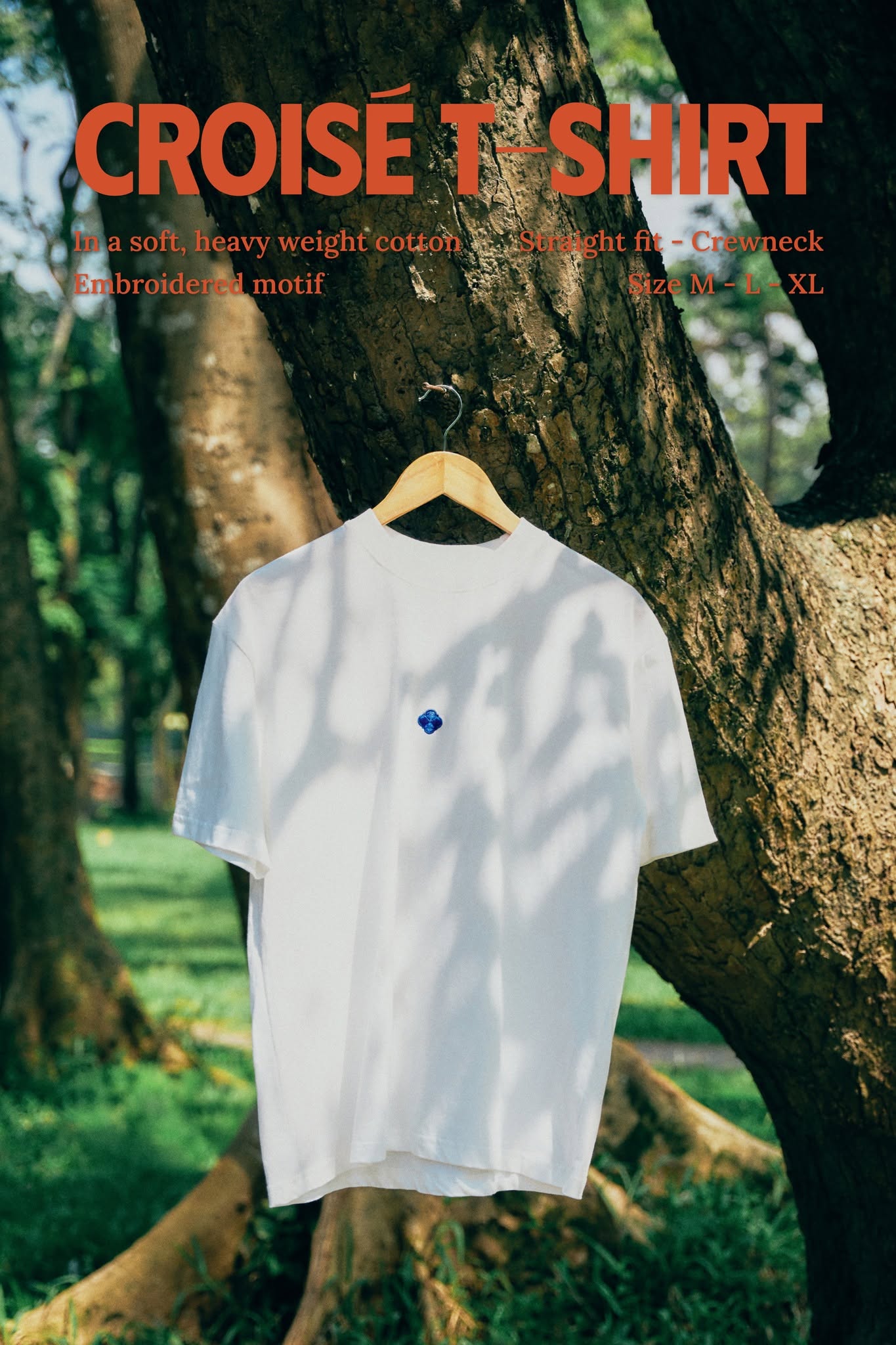 Áo Thun CROISÉ SALUT HANOI Màu Ghi Xám In Chữ Xanh Mint Dáng Rộng Unisex Tối Giản Vintage Nam Nữ