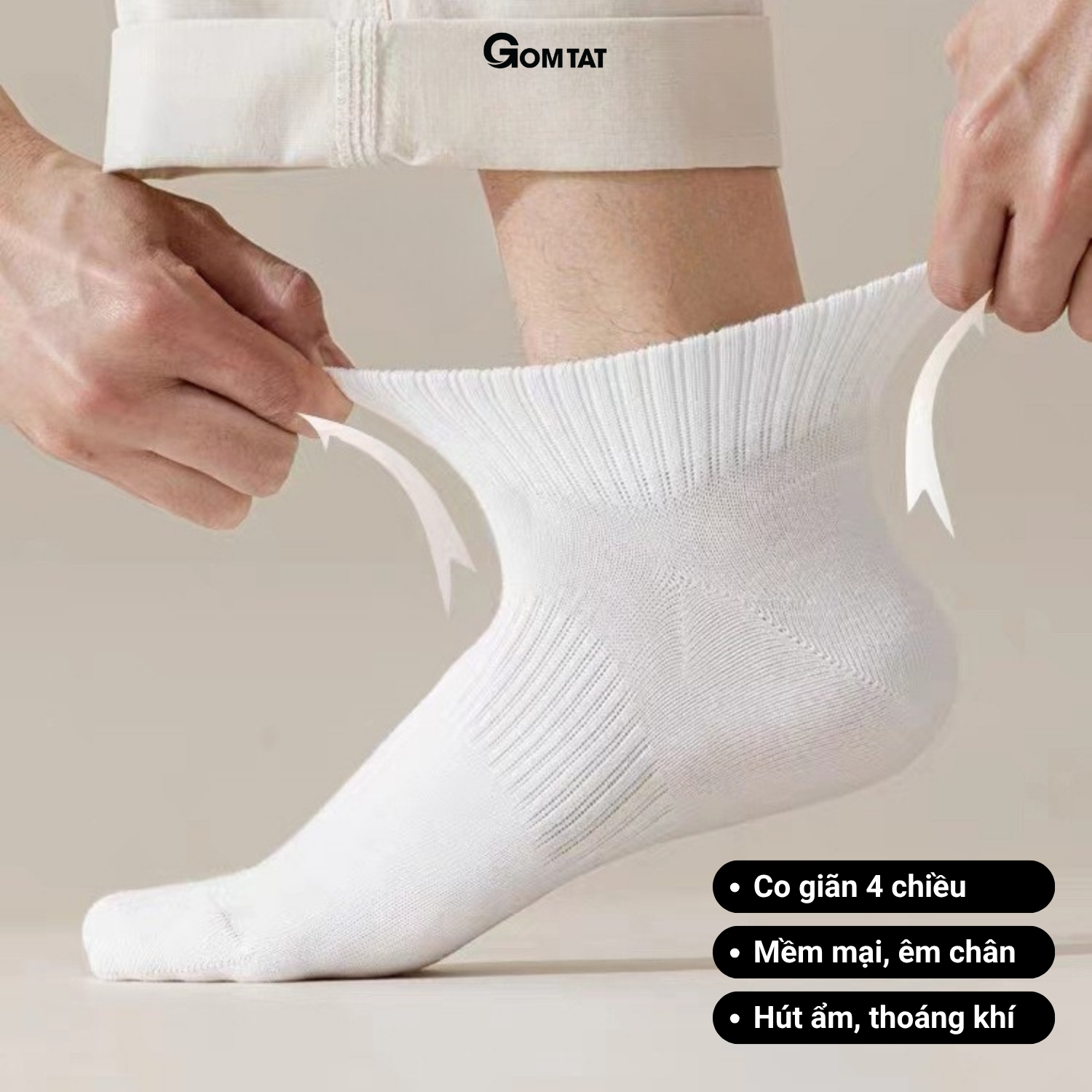 Combo tất trơn cổ cao/trung/ngắn GOMTAT, tất thể thao basic chất cotton thoáng khí - OAS-1704_thumbnail_7