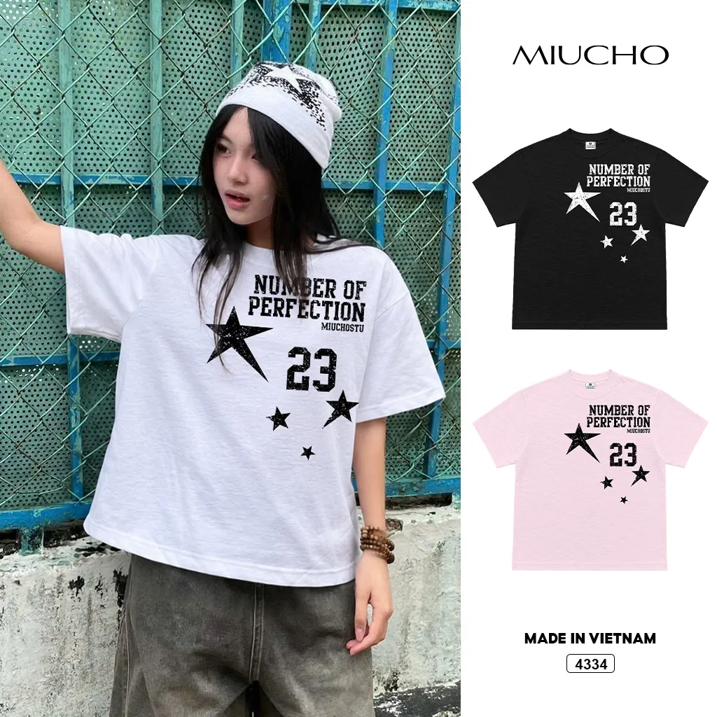 Áo thun form boxy number of perfection Miucho 4334
