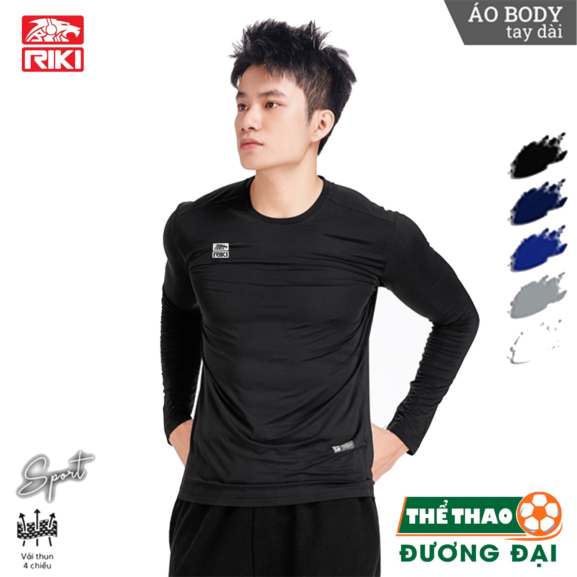Áo Body Riki Tay Dài Áo Lót Giữ Nhiệt Chống Nắng Thun Co Giãn Thoáng Khí Thể Thao Đương Đại