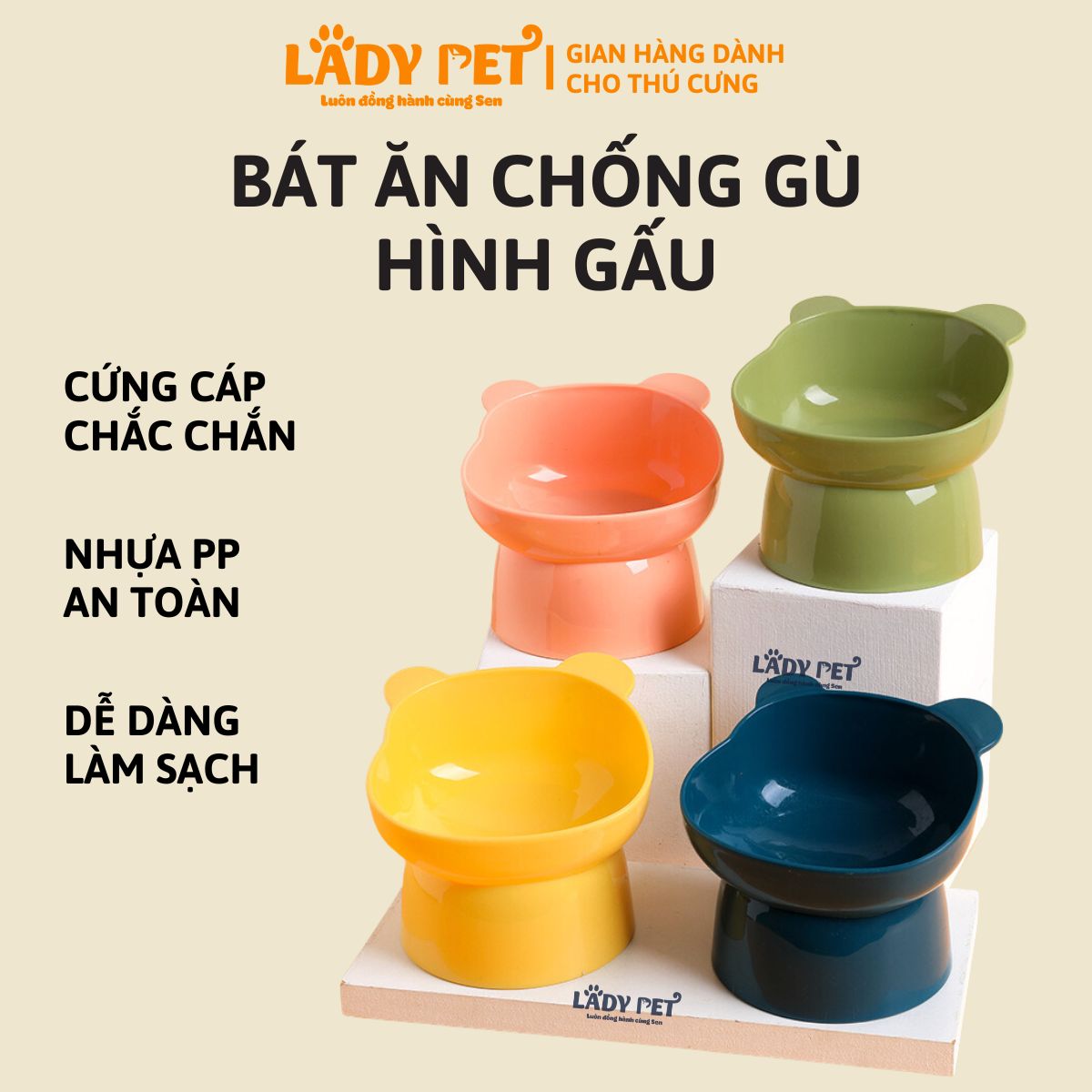 Bát ăn chống gù hình gấu
