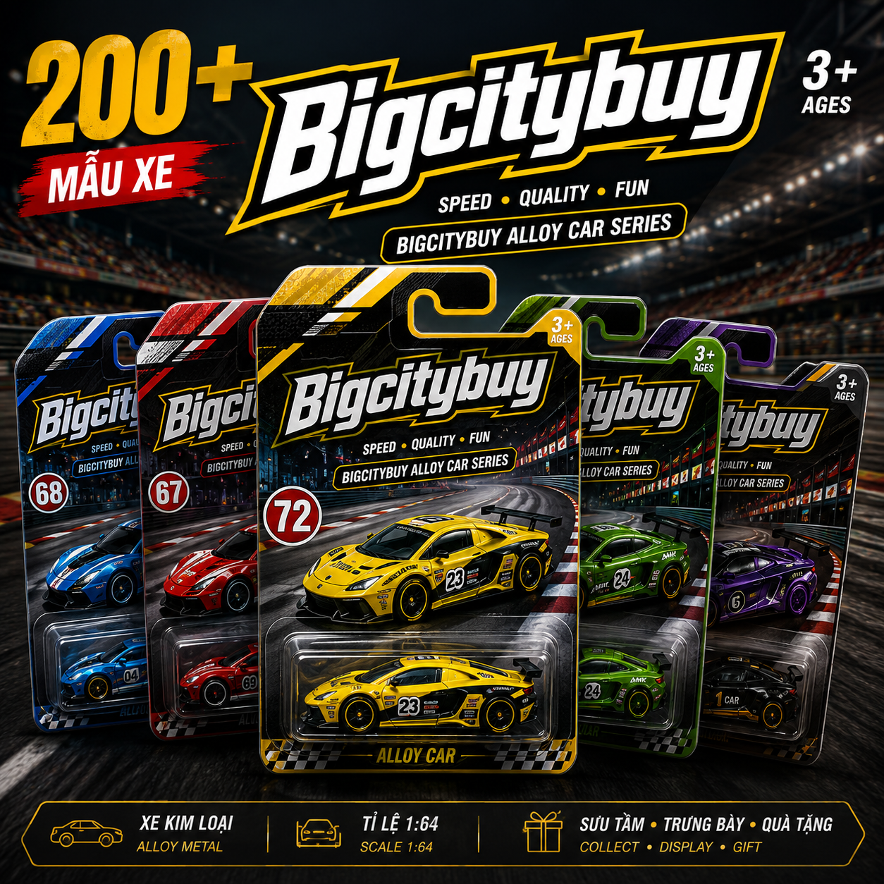 Mô Hình Hot Wheels Basic [Hàng 80%] tỉ lệ 1:64, Xe Ô tô Mô Hình, Đồ Chơi Xe đua Hot Wheels_thumbnail_242