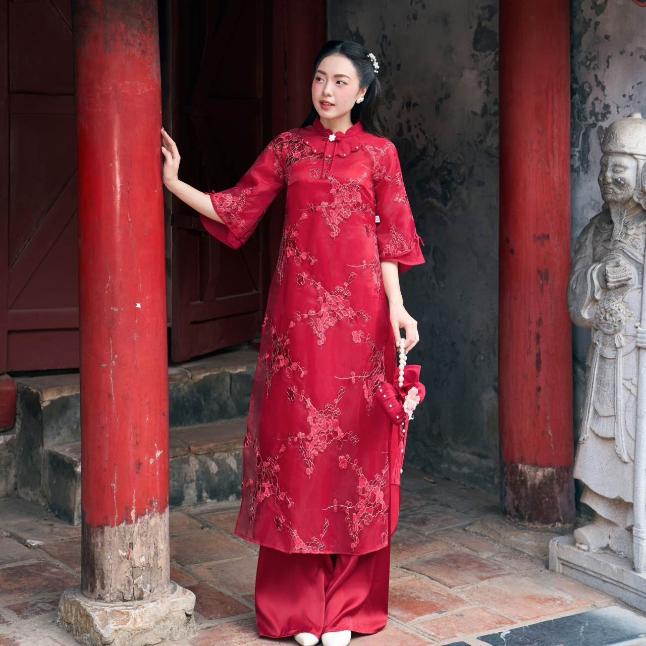 Bộ áo dài ĐỎ Chu Tước NỮ