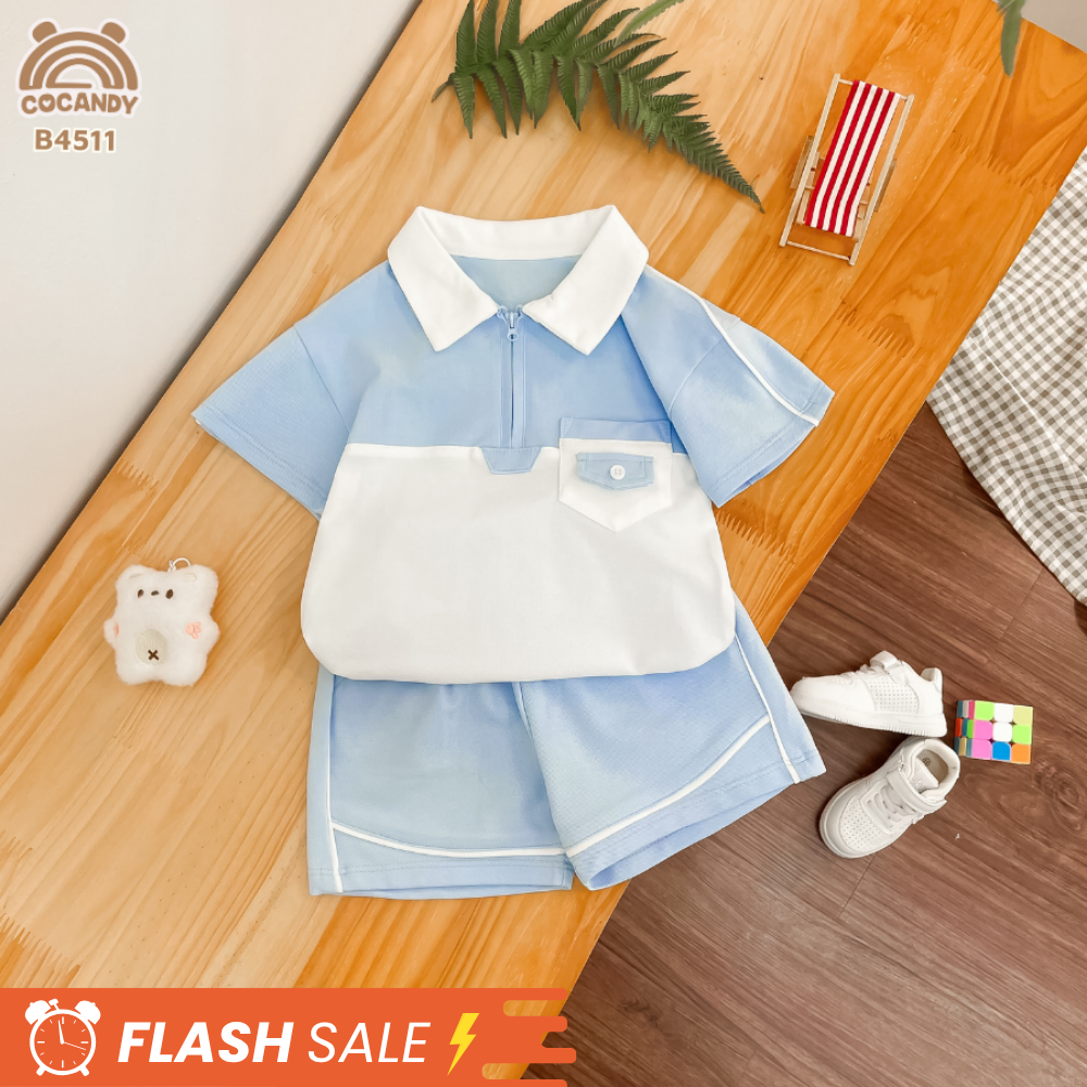 Bộ cộc XANH DƯƠNG phối trắng polo cổ khóa_thumbnail_0