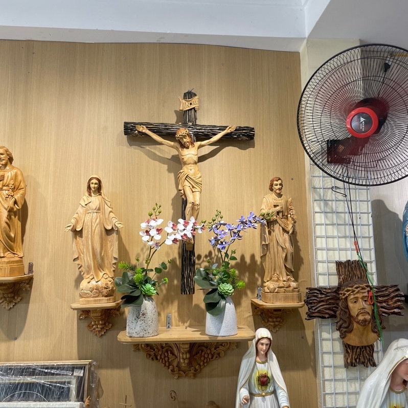 Bộ bàn thờ gỗ Pơmu đẹp 50cm