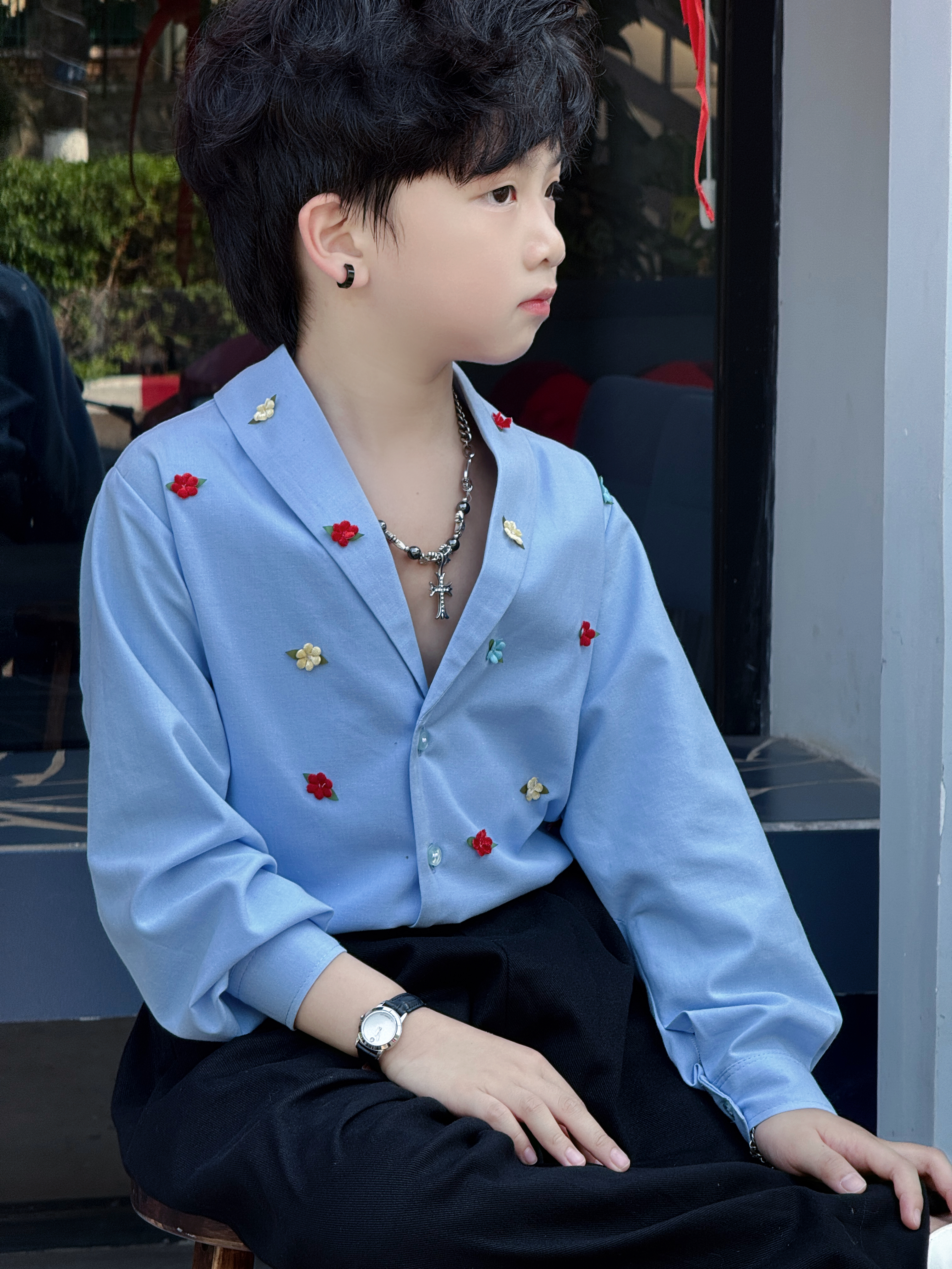 Quần Suông Kaki Rin và Áo Sam Xanh Cho Bé._thumbnail_3