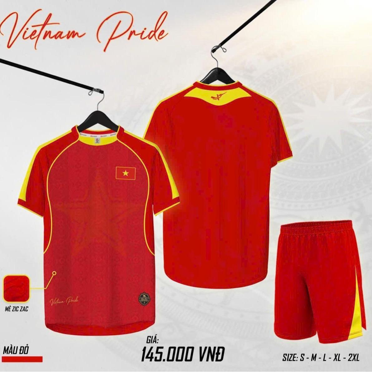 Quần Áo Bóng Đá ĐT Việt Nam Đỏ Fanmade Thun Mè Thoáng Khí Thể Thao Đương Đại_thumbnail_6