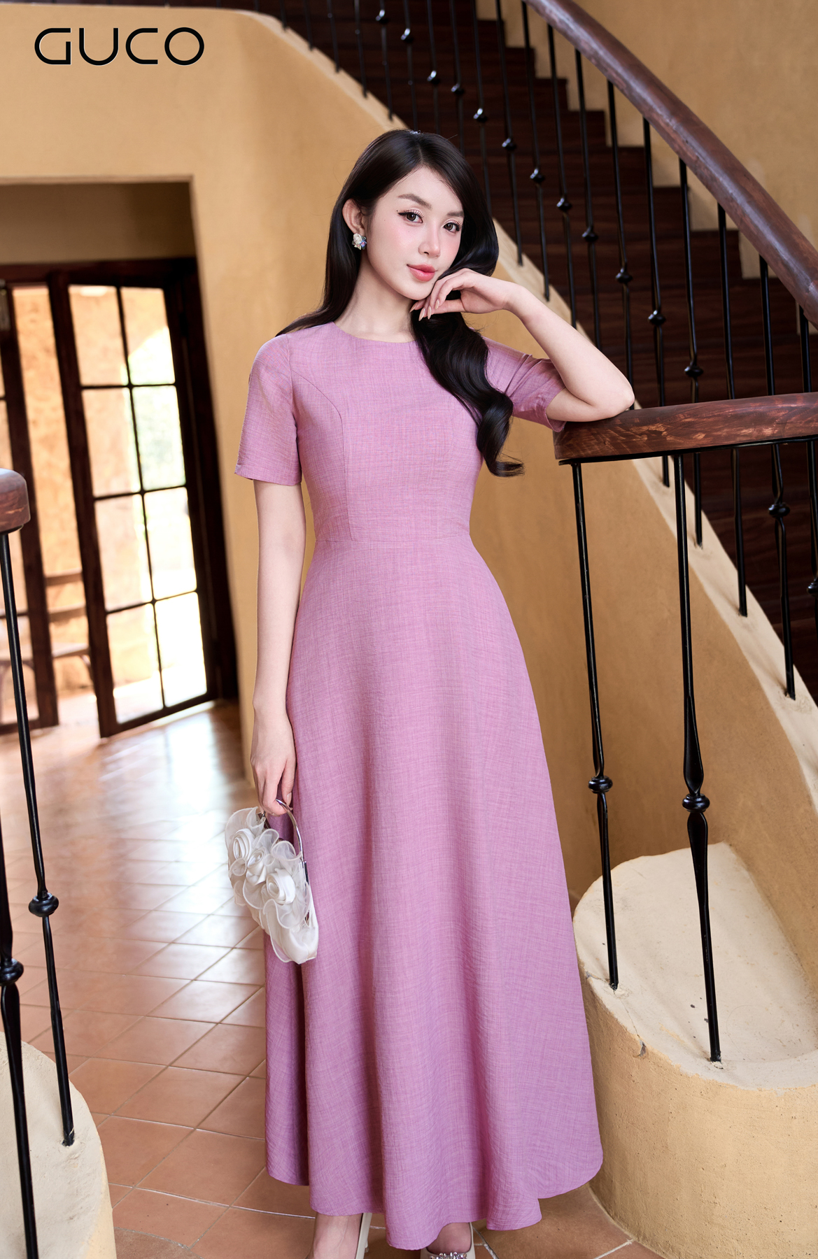 GUCO Đầm Maxi Hồng Dịu_thumbnail_3